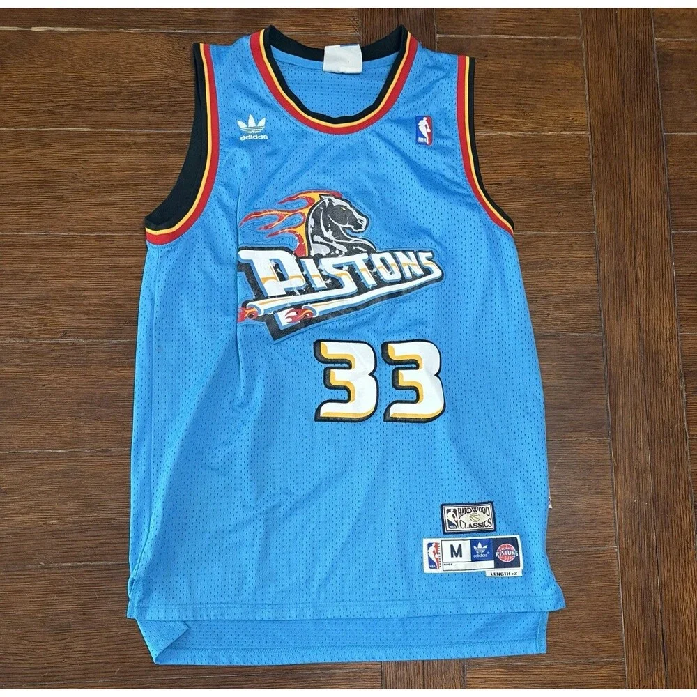 Grant Hill Detroit Pistons Adidas Hardwood Classics Basketball Jersey Mens M